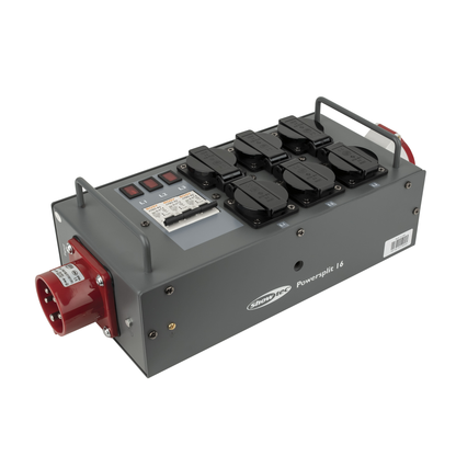 Powersplit 16, CEE 16 A till 6× Schuko och 1× CEE 16 A 5-polig