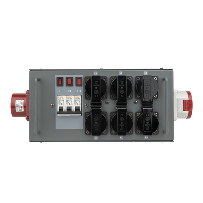 Powersplit 16, CEE 16 A till 6× Schuko och 1× CEE 16 A 5-polig