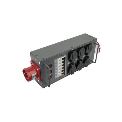 Powersplit 32, CEE 32 A till 6× Schuko och CEE-genomlänkning