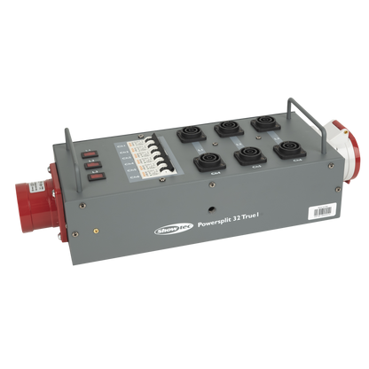 Power Split 32 True, CEE 32 A till 6× Power Pro True och 1× CEE 32 A 5-polig