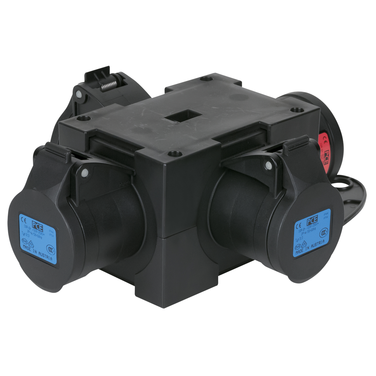 Powersplit – CEE 16 A 5P in, 3 × CEE 16 A 3P ut, IP44
