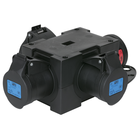 Powersplit – CEE 16 A 5P in, 3 × CEE 16 A 3P ut, IP44