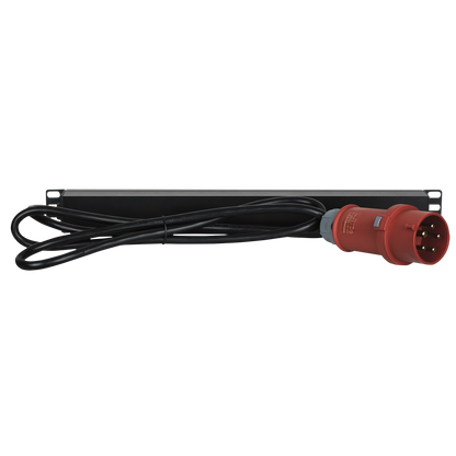 19" 1U 3-fas-splitter, CEE 16 A till 6 uttag