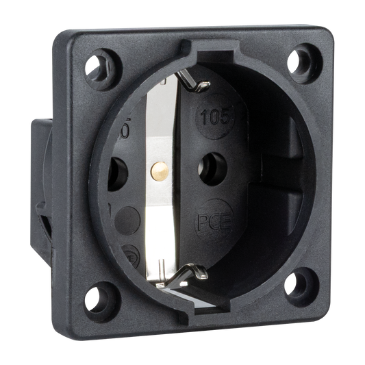 Schuko-paneluttag utan lock – 16 A, 250 V, IP20