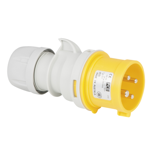 CEE 16 A 110 V 4-polig stickpropp hane – gul, IP44