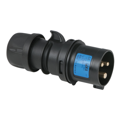 CEE 16 A 240 V 3-polig stickpropp hane – svart, IP44, skruvlös Turbo-plint