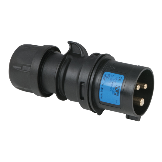 CEE 16 A 240 V 3-polig stickpropp hane – svart, IP44, skruvlös Turbo-plint