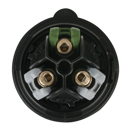 CEE 16 A 240 V 3-polig stickpropp hane – svart, IP44, skruvlös Turbo-plint