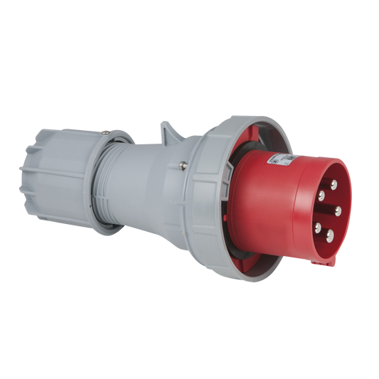 CEE 125 A 400 V 5-polig stickpropp hane – röd, IP67