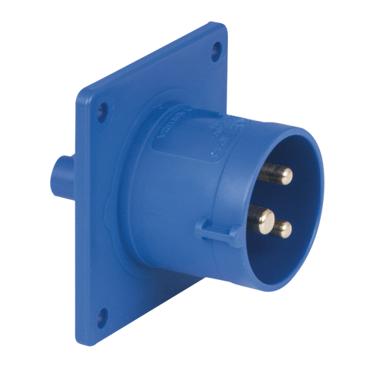 CEE 16 A 240 V 3-polig panelmonterat intag hane – blå, IP44