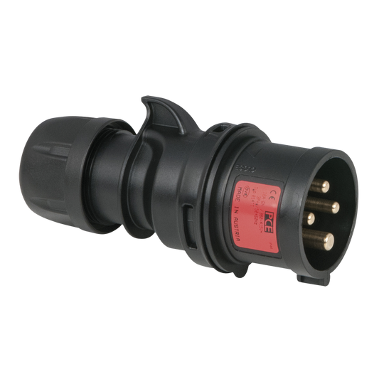 CEE 16 A 400 V 4-polig stickpropp hane – svart, IP44