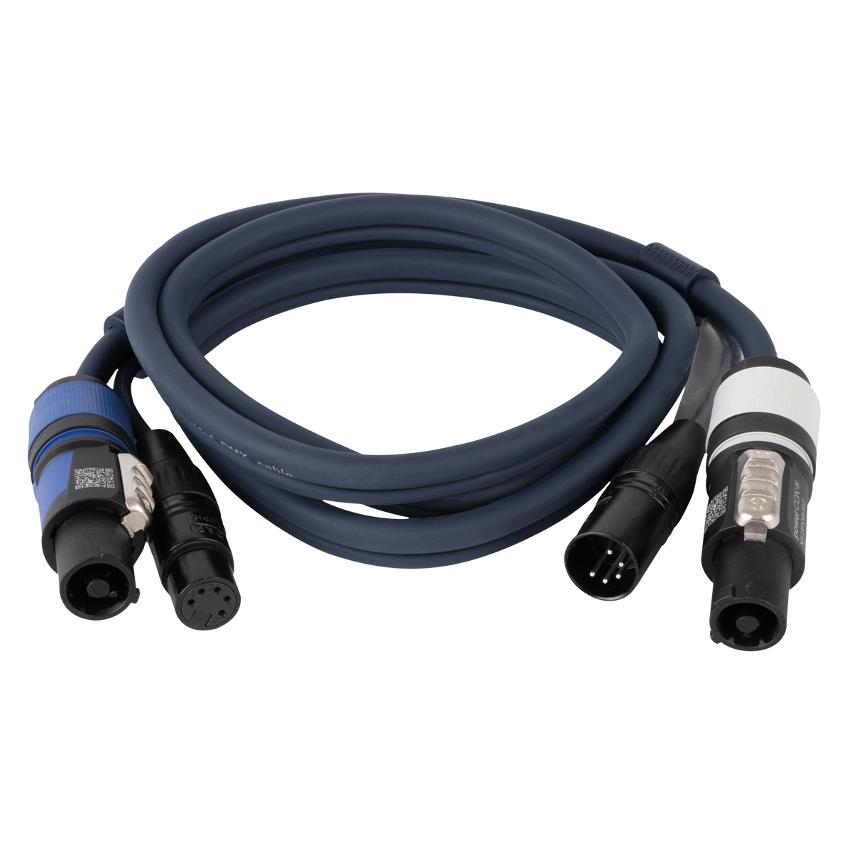 Hybridkabel powerCON och XLR 5-polig, DMX/ström, 1,5 m