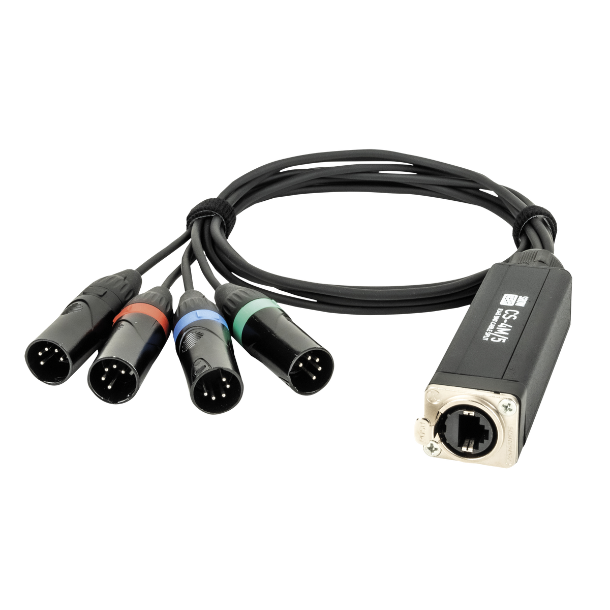 CS-4M/5 DMX-shuttle via nätverkskabel, 4 kanaler 5-polig DMX (hane) till RJ45 CAT (hona)