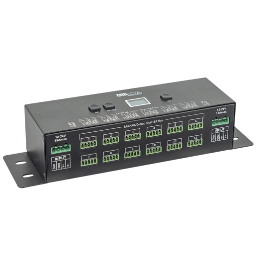 LED DIM-12, 12-utgångars PWM-dimmer för RGB/RGBW