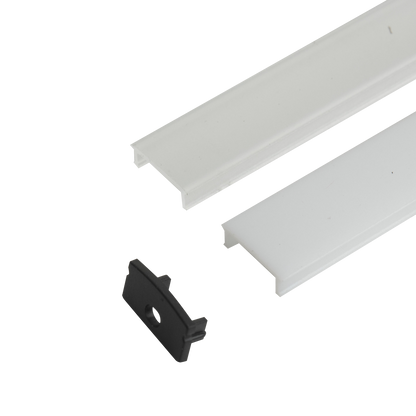 Profile Pro 31 Surface, utanpåliggande aluminiumprofil för LED-slinga, 2 m, svart