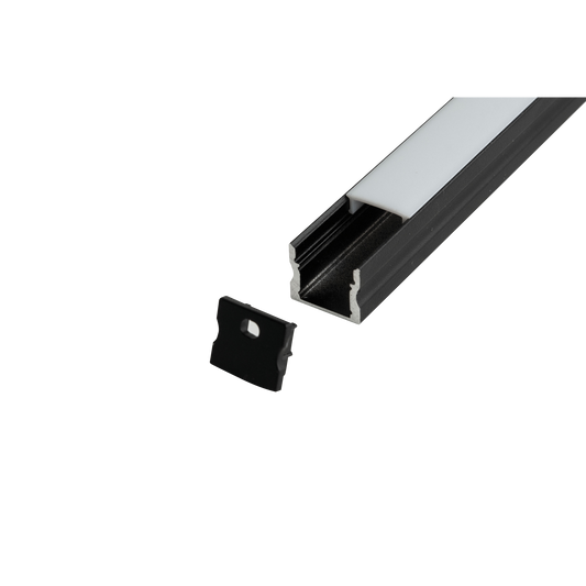 Profile Pro 30 Surface, utanpåliggande aluminiumprofil för LED-slinga, 2 m, svart