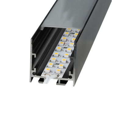 Profile Pro 25 Surface, utanpåliggande aluminiumprofil för LED-slinga, 2 m, svart