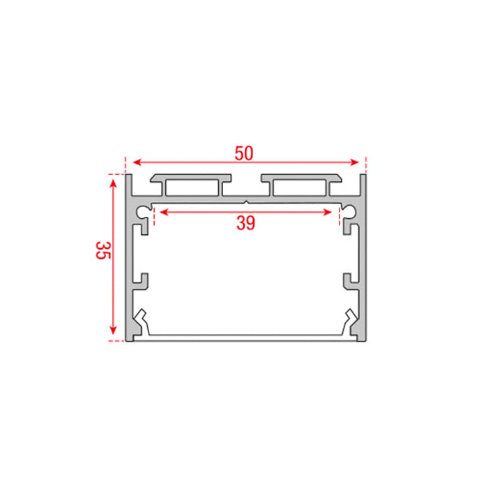Profile Pro 26 Surface, utanpåliggande aluminiumprofil för LED-slinga, 2 m, silver