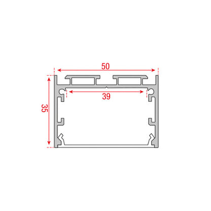Profile Pro 26 Surface, utanpåliggande aluminiumprofil för LED-slinga, 2 m, silver