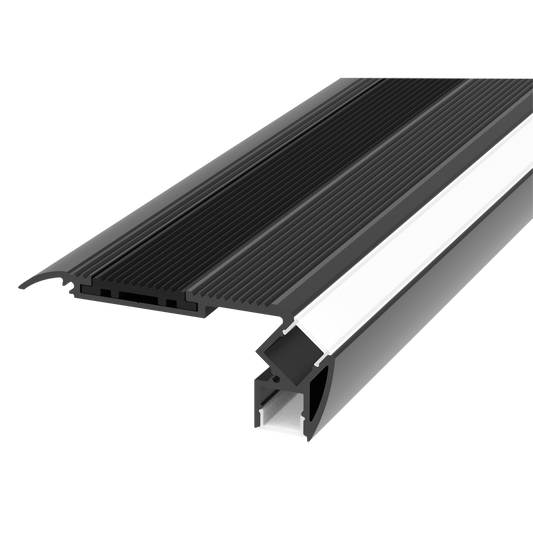 Profile Pro Stair, trappstegsprofil för LED-slinga, 2 m, svart
