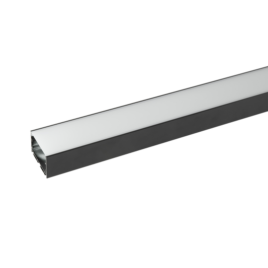 Profile Pro 26 Surface, utanpåliggande aluminiumprofil för LED-slinga, 2 m, svart