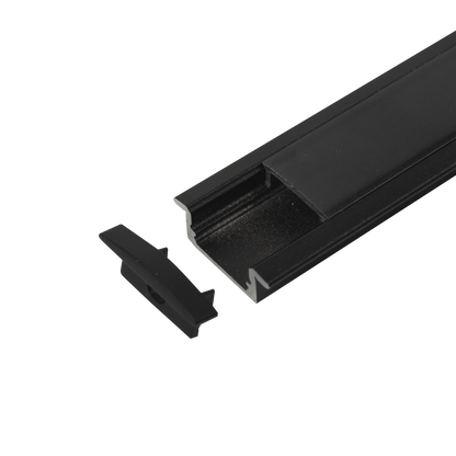 Profile Pro 1 Recessed, infälld aluminiumprofil för LED-slinga, 2 m, svart