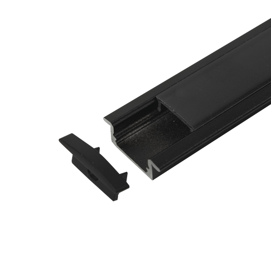 Profile Pro 1 Recessed, infälld aluminiumprofil för LED-slinga, 2 m, svart