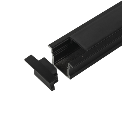 Profile Pro 17 Recessed, infälld aluminiumprofil för LED-slinga, 2 m, svart