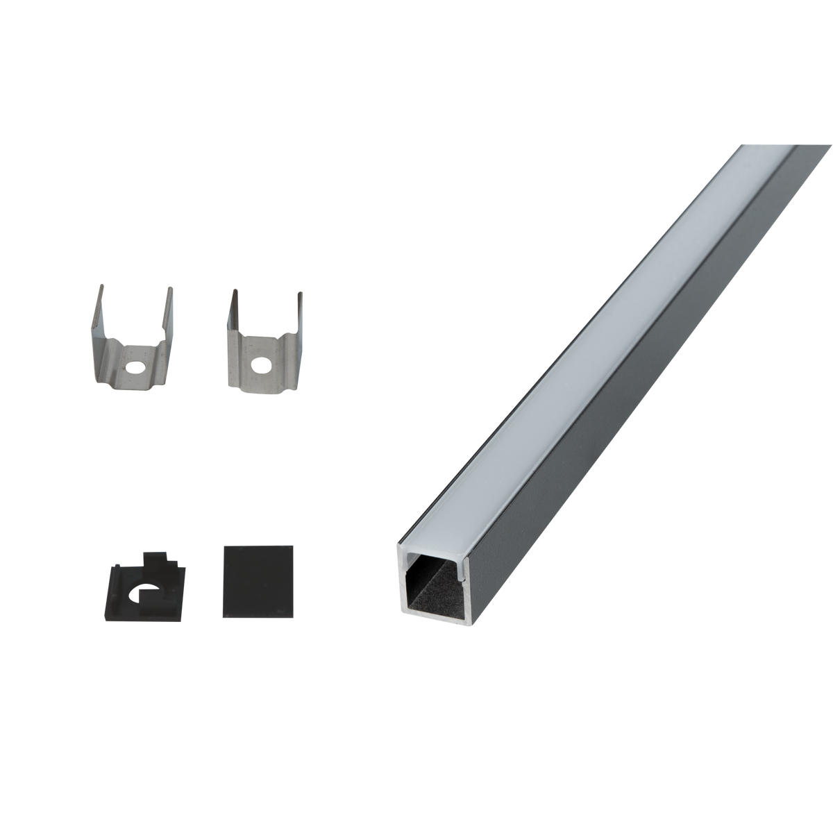 Profile Pro 35 Surface/Recessed, utanpåliggande/infälld aluminiumprofil för LED-slinga, 2 m, svart