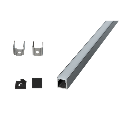 Profile Pro 35 Surface/Recessed, utanpåliggande/infälld aluminiumprofil för LED-slinga, 2 m, svart