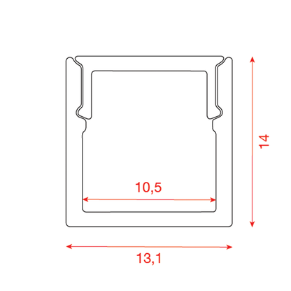Profile Pro 35 Surface/Recessed, utanpåliggande/infälld aluminiumprofil för LED-slinga, 2 m, svart