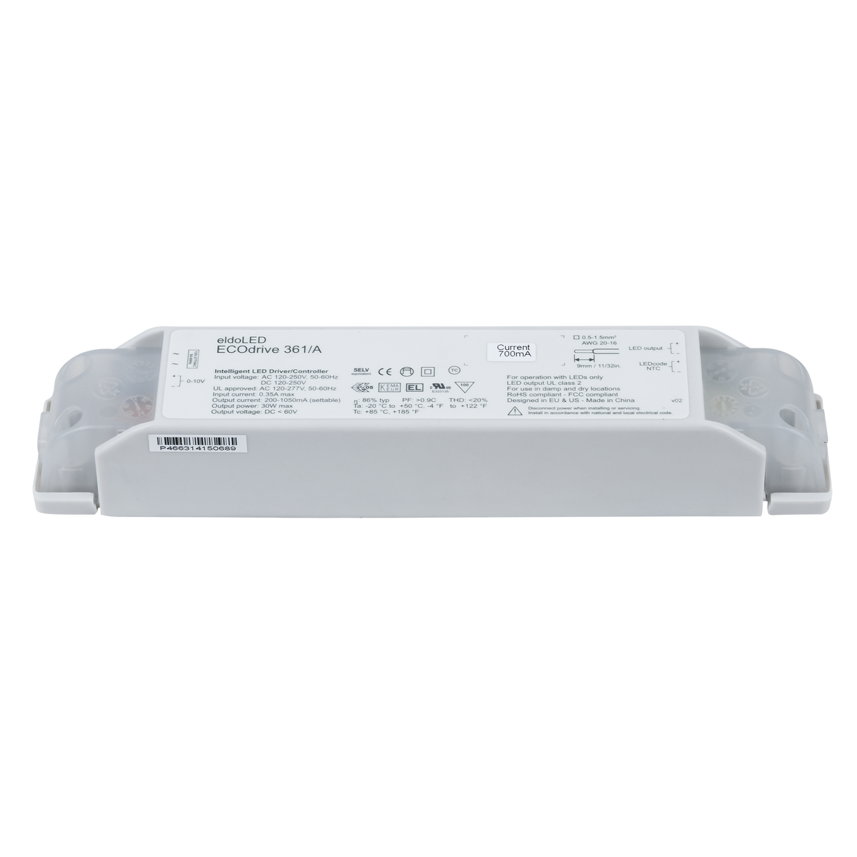 ECOdrive AC 30 W dimbar LED-drivare 0–10 V