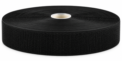 Kardborreband självhäftande – Hakband (kroksida), Svart, 30 mm