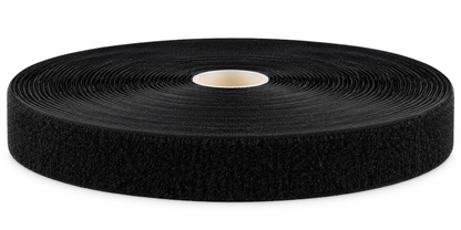 Kardborreband självhäftande – Luddband (öglesida), Svart, 20 mm