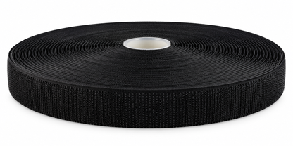 Kardborreband självhäftande – Hakband (kroksida), Svart, 20 mm
