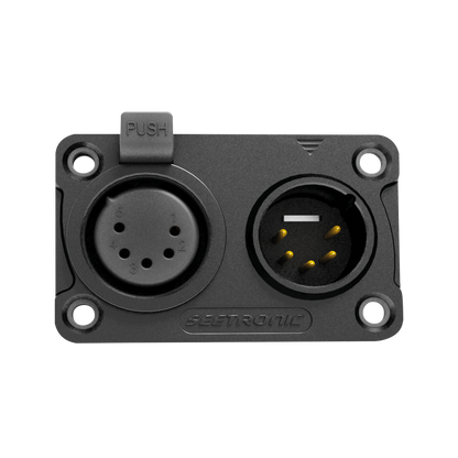 XLR-kombichassi in/ut 5-polig, IP65, guldkontakter