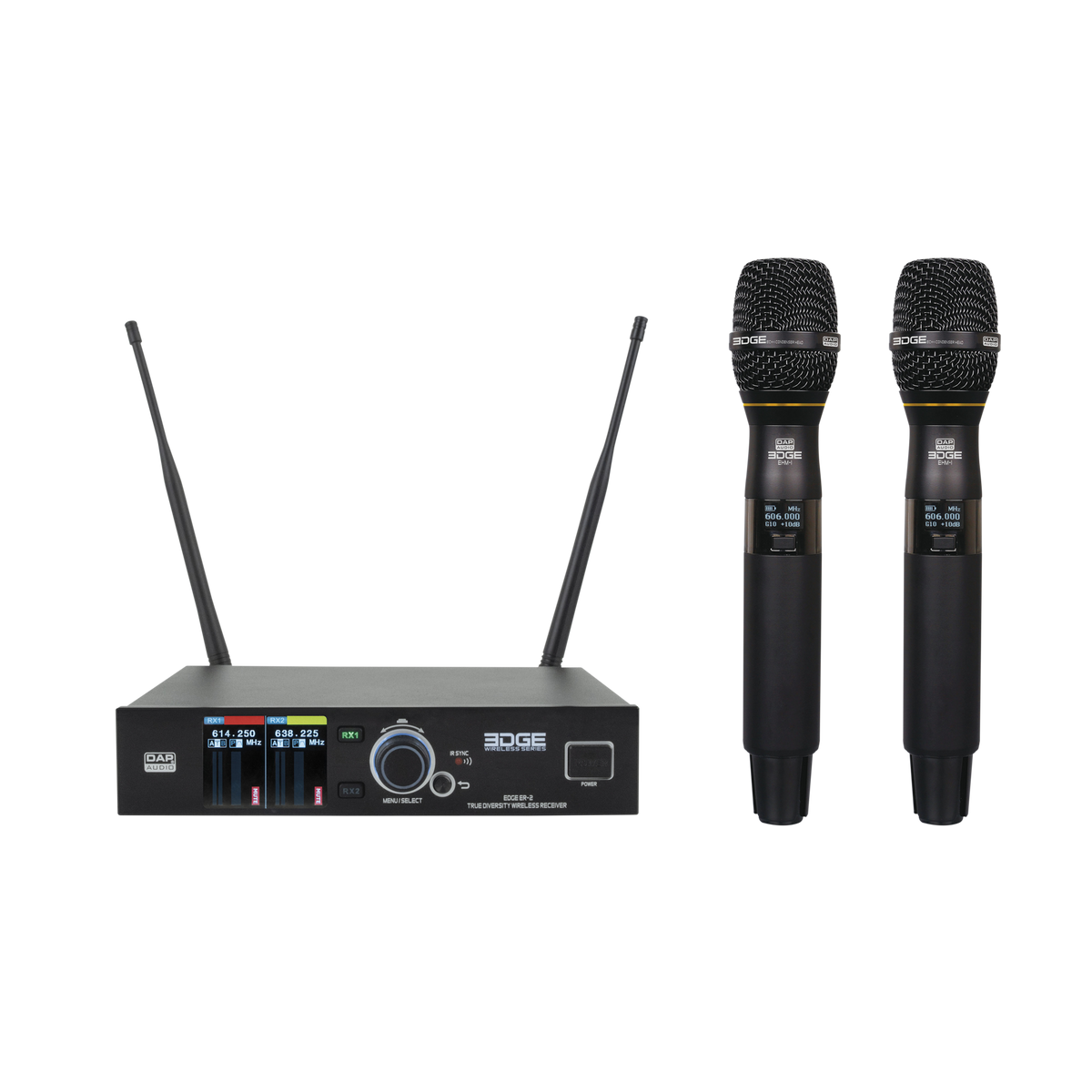 EDGE EHS-2 trådlöst set med två handmikrofoner, 610–670 MHz