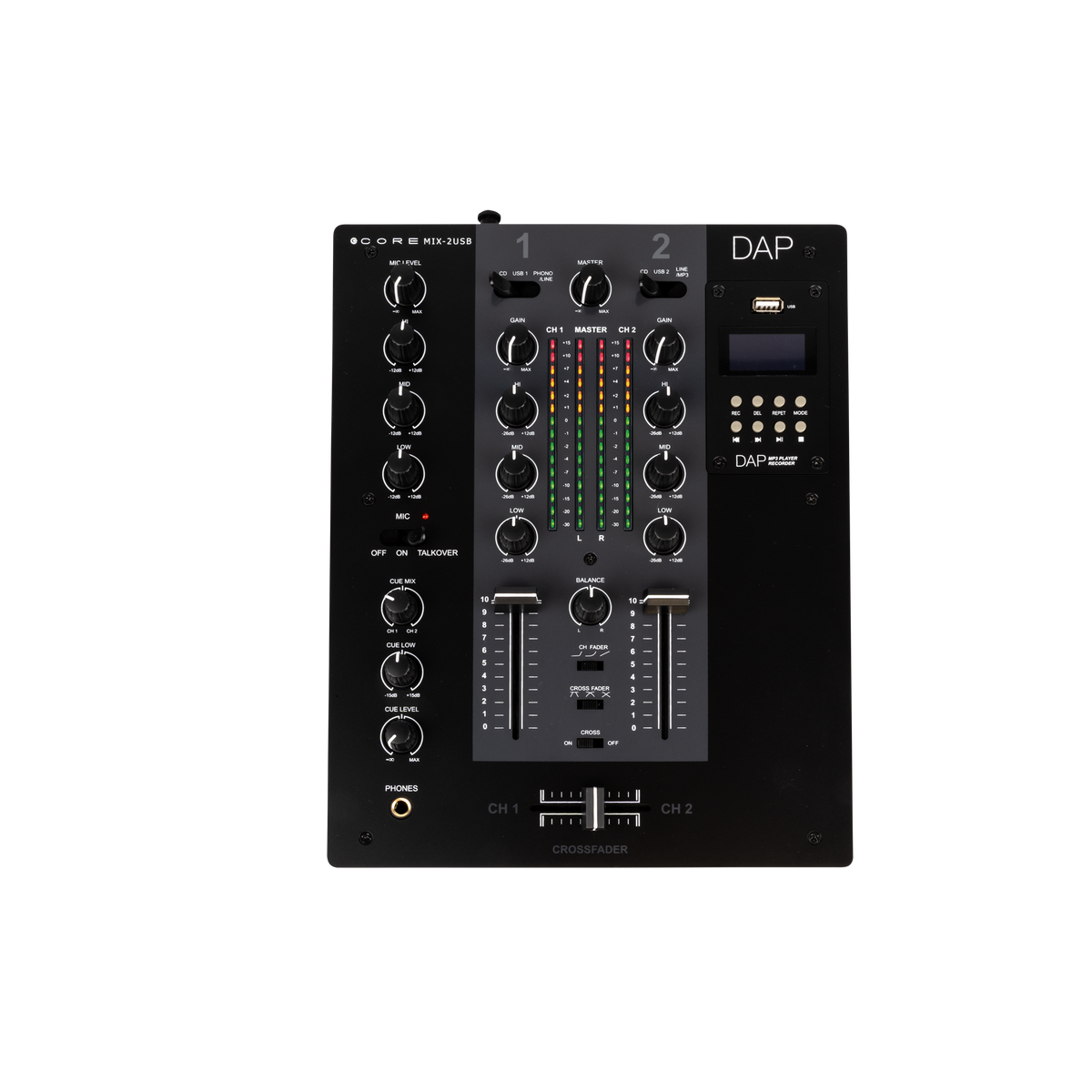 CORE MIX-2 USB 2-kanalig DJ-mixer med USB-gränssnitt