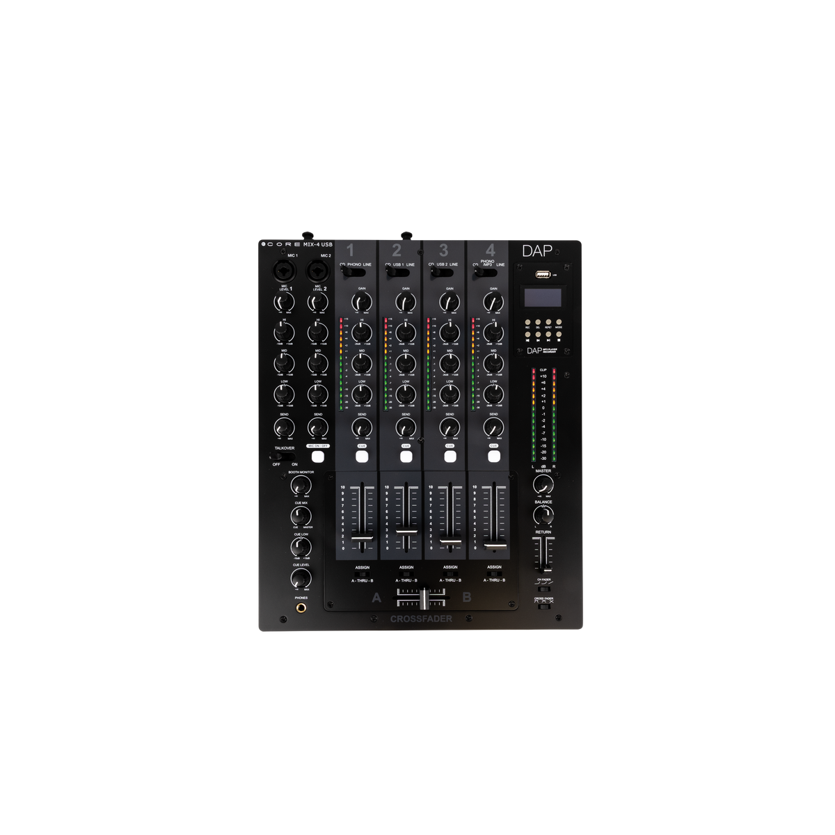 CORE MIX-4 USB 4-kanalig DJ-mixer med USB-gränssnitt