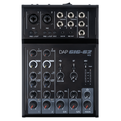 GIG-62 V2 analog 6-kanalsmixer
