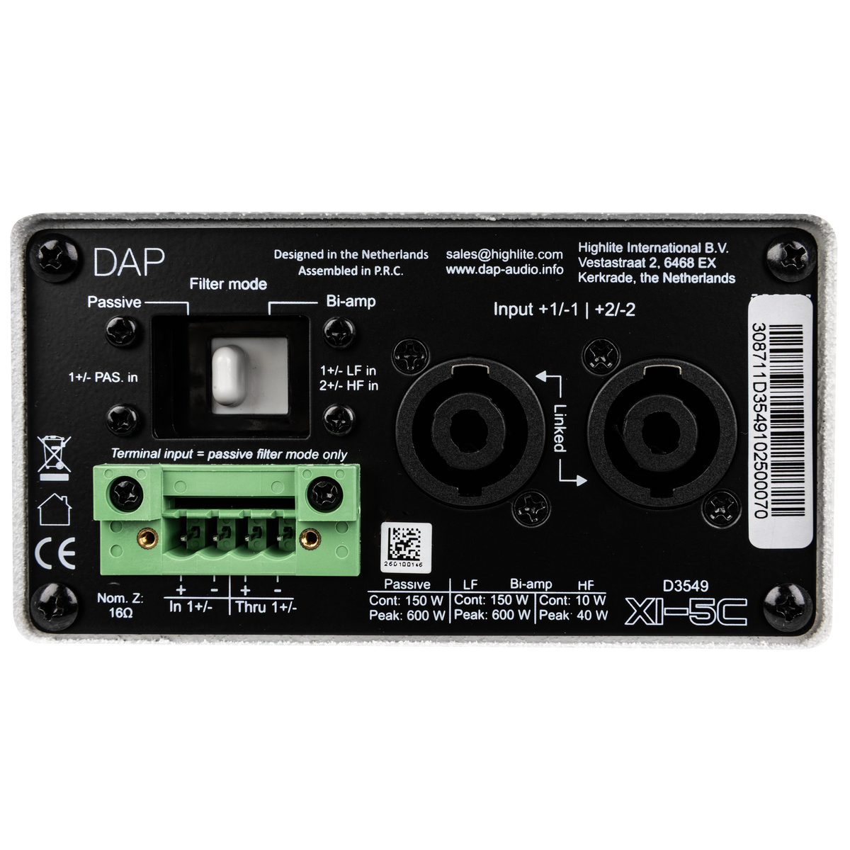 Xi-5C passiv koaxial installationshögtalare 5", vit