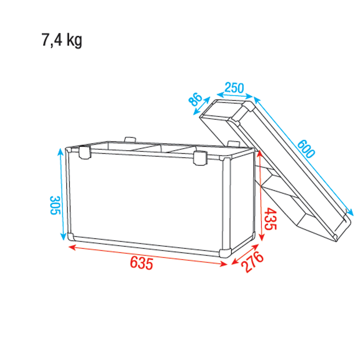 Flightcase för 2 × Phantom 65, Value Line – med tillbehörsfack