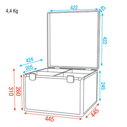 Case för 4 × LED Par 56, Value Line, med elastiska kardborreband