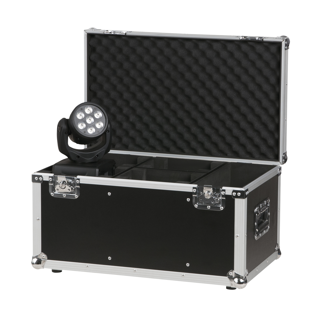 Flightcase för 4 × Kanjo 10 / 60, med tillbehörsfack