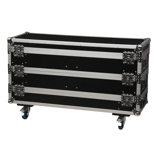 Flightcase för 12 × Sunstrip Active, 3 stapelbara sektioner med tillbehörsfack