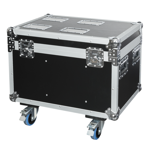 Flightcase för 4 × Shark One (Spot/Wash Zoom/Wash/Combi), med tillbehörsfack