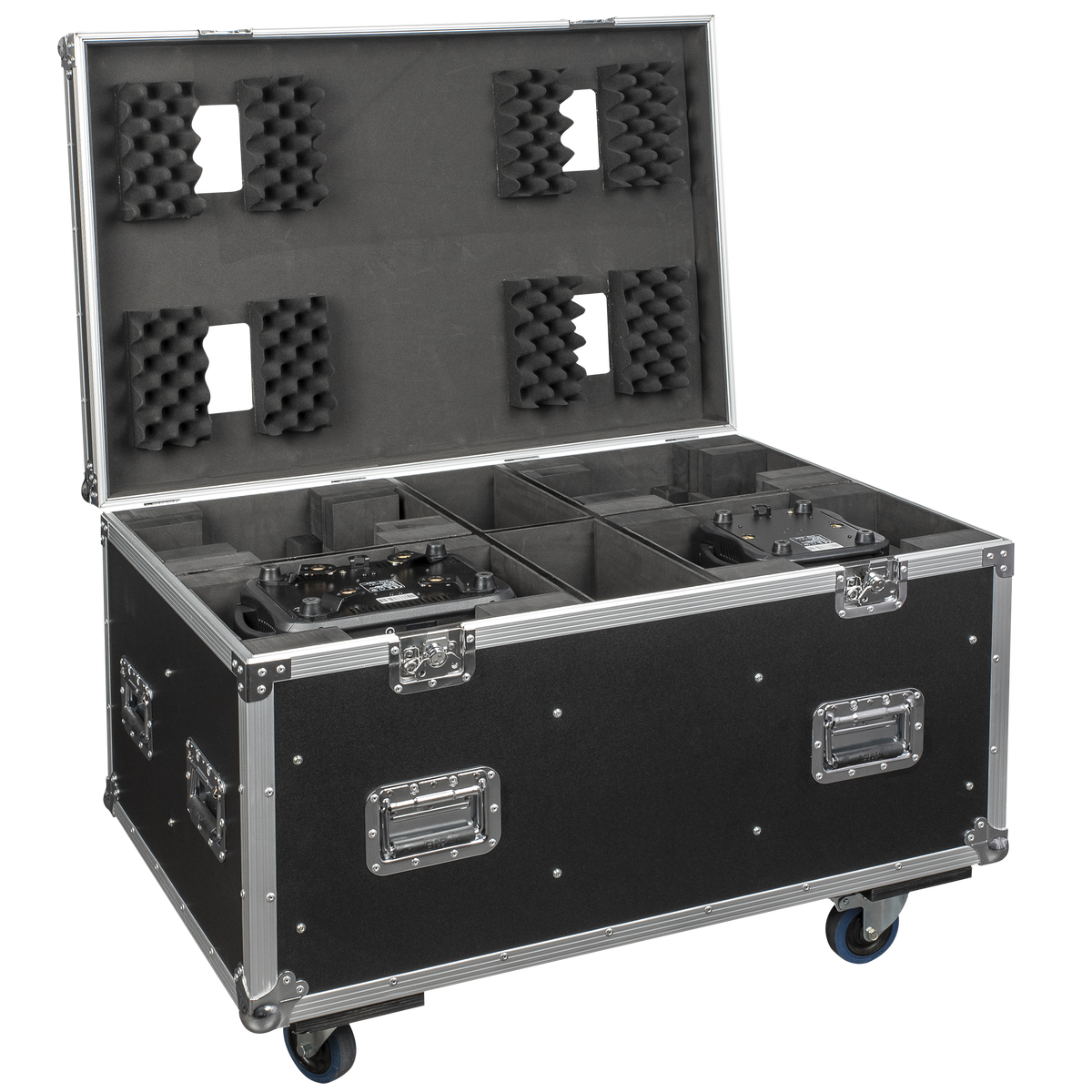 Flightcase för 4 × Phantom 100 / 180, med tillbehörsfack