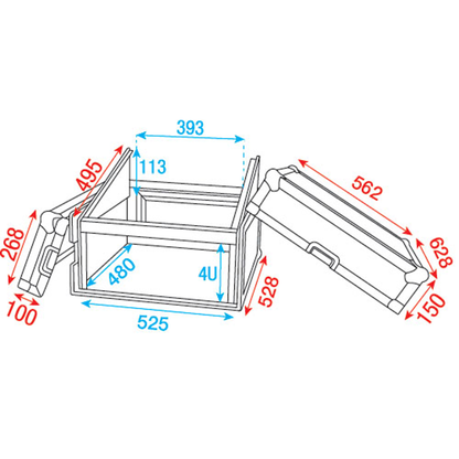 Combi Case 4U + 10U topp
