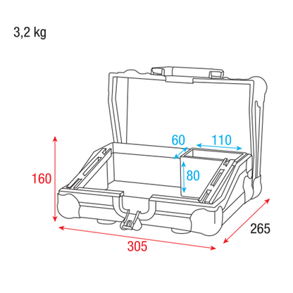 Flightcase för ColorCue 1 (Air), med tillbehörsfack