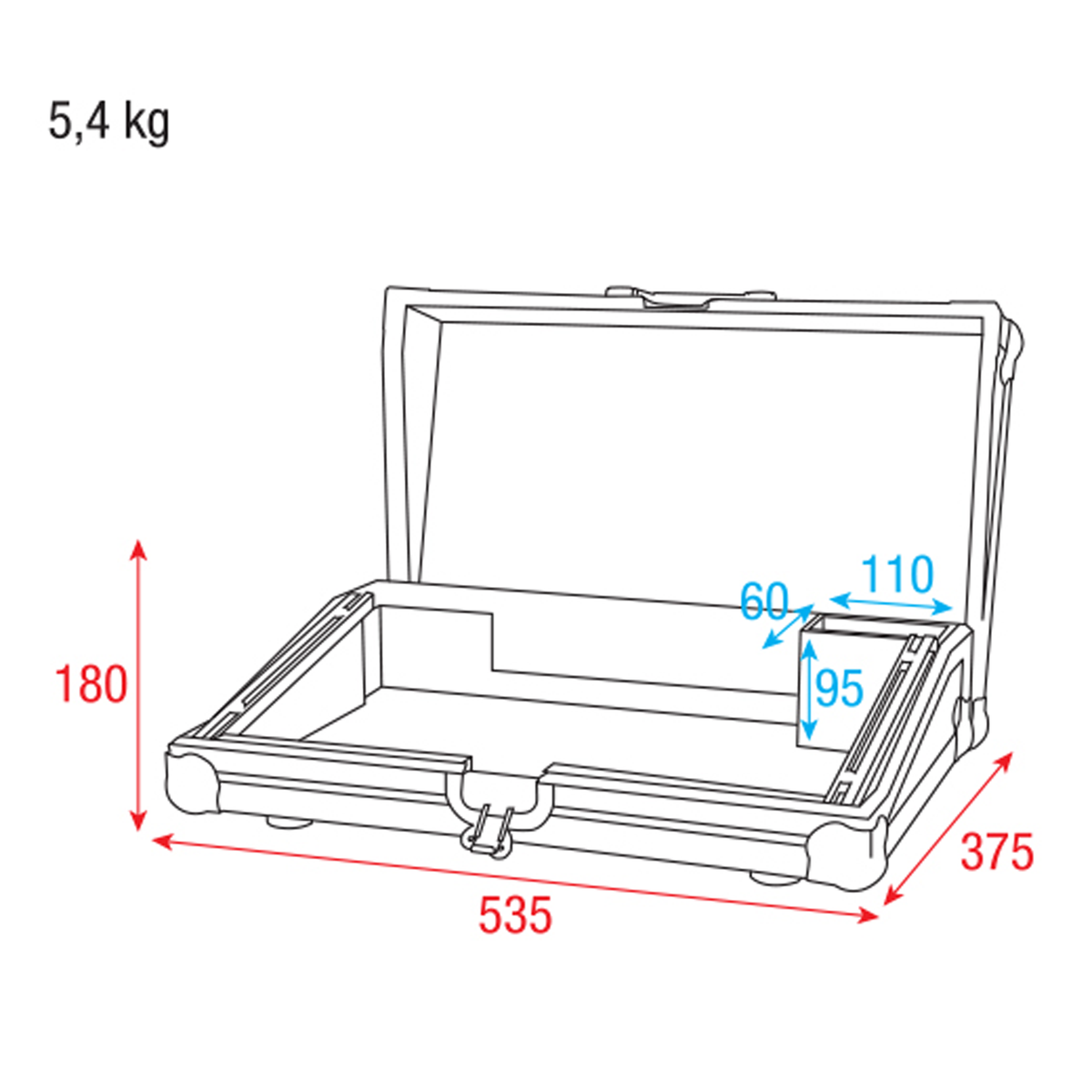 Flightcase för ColorCue 3, med tillbehörsfack